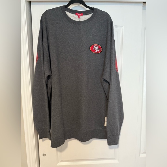 Mitchell & Ness Charcoal SF 49ers Crewneck Sweater - Picture 1 of 10